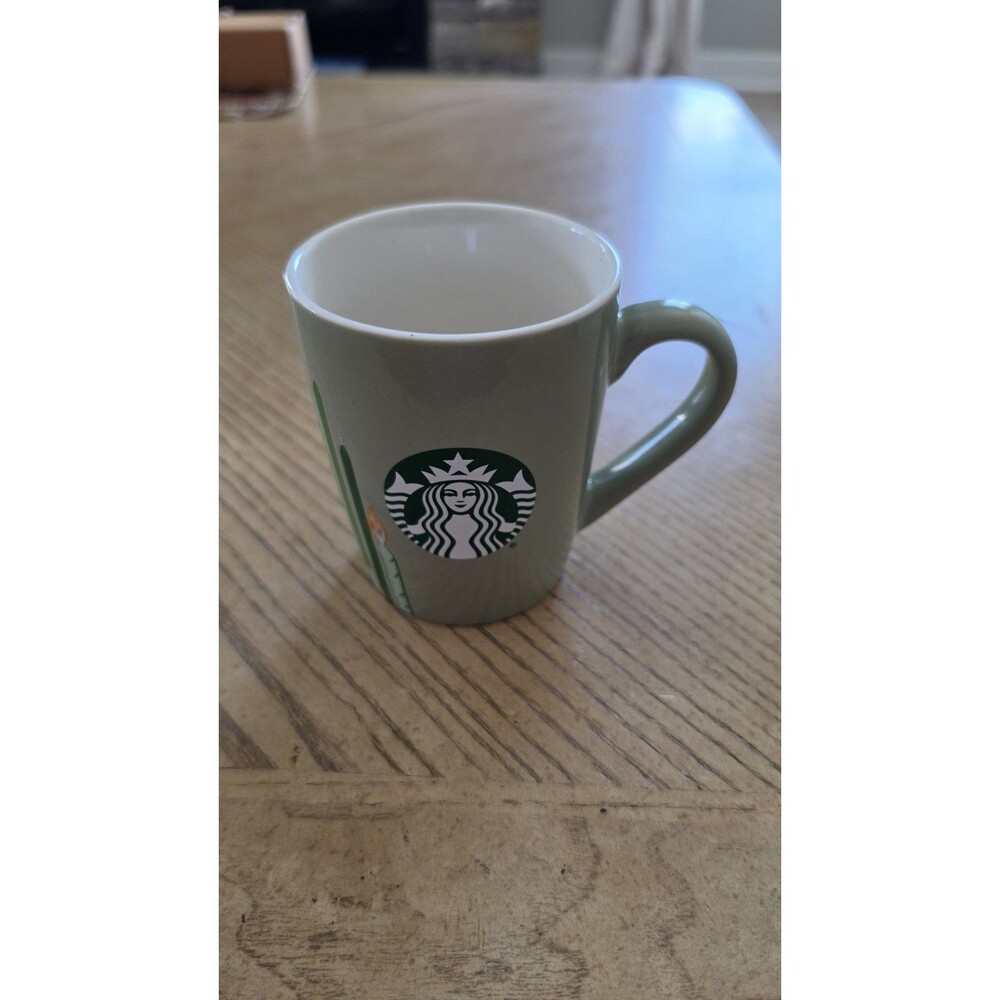 Starbucks 2021 Cactus Birthday Candles Coffee Mug Olive Sage Green 10 oz Cup EUC
